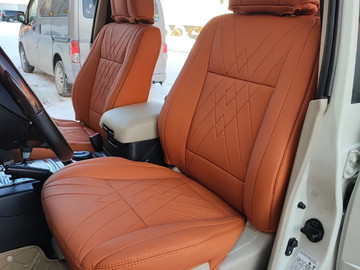 Авточехлы их экокожи Nappa в салон Mitsubishi Pajero (V90) 4 поколение/ 4 поколение 1-2 рестайлинг (08.2006 - н.в.)